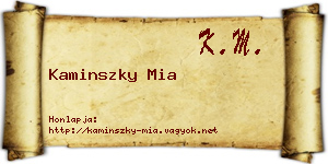 Kaminszky Mia névjegykártya